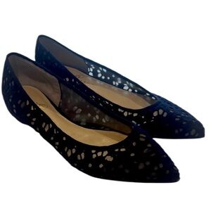 Ivanka Trump Elegant crochet Lace navy pointed flats Women's size 11